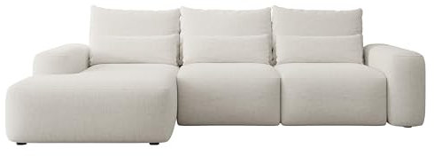 Selsey Sofa Ecksofa Eckcouch Schlafsofa Couch Mit Stauraum Schlaffunktion Pflegeleicht Mit Kissen Lendenkissen L Form Freistehend Links Hydrophobe Chenille Creme Carnos