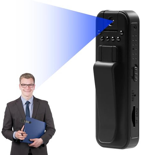 Mini Caméra de Corps, 180 ° Lentille Rotative 1080p HD Portable Came de Corps de Police Enregistreur Vidéo Portable avec Vision Nocturne pour Forces d'Ordre/Réunions/Voyages