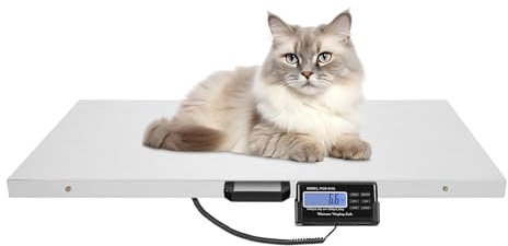 SOPERIT Waage für Haustiere für Hunde, 300 kg, Plattform, industriell, Paketgewicht aus Edelstahl, Tisch bis zu LCD-Display, für Haustiere, Hunde, 100 g, 150 kg, 50 g