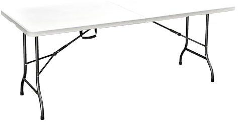 METRO Professional Table de Banquet Pliante Pamua, Acier, Plateau HDPE, 180 x 75 cm, Blanc