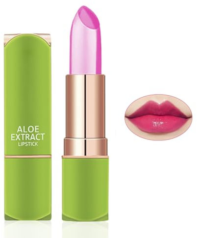 Aloe Vera Lippenstift, Lippenfeuchtigkeitscreme, langanhaltender, nahrhafter Lippenbalsam, magische Temperatur, Farbwechsel für die Lippen (1)