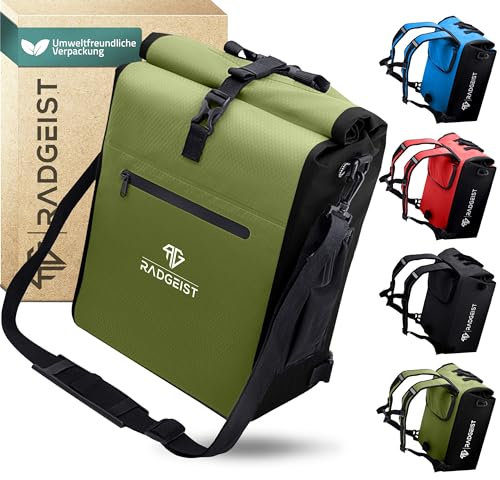 RADGEIST 3in1 Fahrradtasche für Gepäckträger I Gepäckträgertasche und Rucksack 25L I 100% wasserdicht