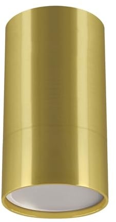 Licht-Erlebnisse Deckenlampe Aluminium in Gold GU10 Ø 5,5 cm H: 10 cm klein Zylinder Aufputz Deckenleuchte Wohnzimmer Küche Flur Spot