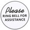 PATIKIL Please Ring Bell For Assistance Sign, 6ODx0.1T Self-Adhesive Warning Sign for Business Home Door Wall Window Office Entrance, White Board Black