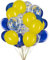 Ainmto 50 Stück 12 Zoll Luftballons Marineblau und Gelb,Helium Konfettis Ballons für Geburtstag, Hochzeiten