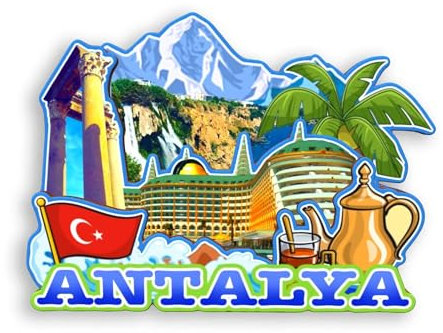 Quwsne Refrigerator Magnet Antalya Turkey Fridge Magnet City Travel Souvenirs Tourist Gifts 3D Classic Landmarks Handmade Crafts Home Decoration -1633