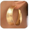 GlamRays Orecchini in oro da donna larghi orecchini in argento grandi piatti Huggie Hoops orecchini alla moda orecchini in oro massiccio orecchini gioielli per donne, gold, L