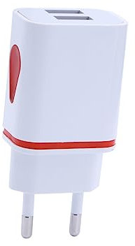 KITANDOVE -ladegerät Mit -nachtlicht Dual-USB- Für Smartphones Reiseadapter Für Eu-stromversorgung Rot