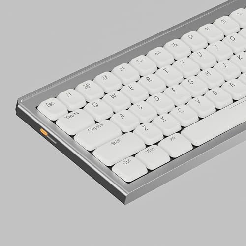 Sumgsn 112 Keys Low Profile White Doubleshot Keycaps Set for 60% 65% 75% 95% Mechanical Keyboards