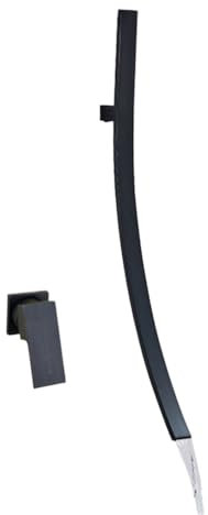 DRFGNF Robinet de lavabo à Bec Long à Levier Unique, mitigeur de lavabo de Salle de Bain Rome, mitigeur de lavabo à Double Trou, mélangeur d'évier de lavabo à Large portée, Grue, Noir Mat A