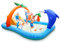 Kiddie Piscina gonfiabile con scivolo, centro giochi gonfiabile per bambini, piscina per bambini, spruzzatore per albero di cocco, centro giochi d'acqua, 229 x 190 x 100 cm, blu