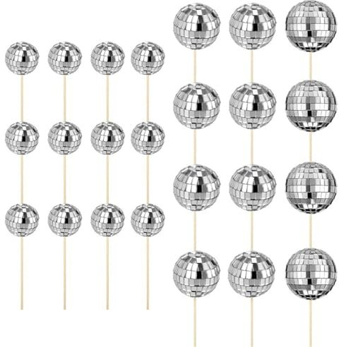 24 Discos Cake Inserts Cupcake Toppers Ornament Per Feste A Tema Elegante Celebrazione Accessori Per Torta
