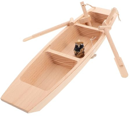 DOITOOL Unfertiges Holzboot Ornament Modellboot 1 Satz Khaki Rustikal | Tischdekoration für Zuhause, Leichte Holzfigur, Realistischer Look im Natürlichen Finish
