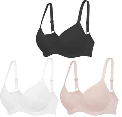 Ensemble de 3 soutiens-gorge quotidiens pour femme, t-shirt push-up, lingerie avec support, anti-descente, décontractée, confortable, 100G
