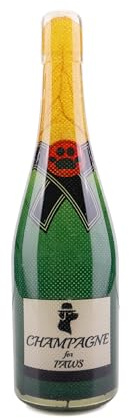 Fuzzl TPR Champagne Bottle Rubber Dog Toy – Durable Chew & Tug Toy for Small, Medium & Large Dogs – Tough and Safe – Interactive Fetch, Tug-of-War & Dental Health Play
