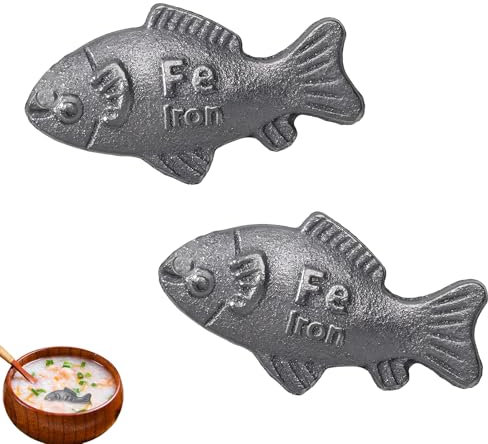 2 Pcs Iron Fish for Cooking, Iron Fish for Iron Deficiency, Suitable Home and Kitchen Decoration can be Given to Family and Friends