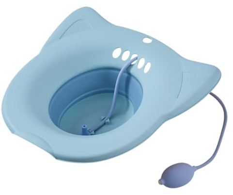 Gatuida Faltbares Sitzbad Toilette Sitzwanne für Erwachsene Ergonomische Bidet Schüssel mit Glatter Abgeschrägter Kante Hygienisch Sicher Kompatibel mit Standard wc und Pflegestuhl für