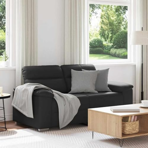 Fasba 2-Sitzer-Sofa Schwarz 120 cm Kunstleder, Polstersofa Moderne Relax-Couch für Wohnzimmer Schlafzimmer Hobbyraum4105337