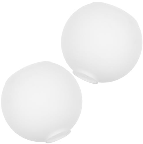 2pcs White Glass Round Lamp Shade Replacement Globe Shade 42mm | Frosted Milk White Finish, Flat Mouth Design, for Ceiling Lights and Table Lamps, Easy Installation