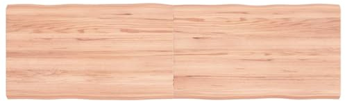 Owoxanthellate Plateau de table 140 x 40 cm en chêne massif pliable bord d'arbre | Plateau en bois rustique pliable pour salle à manger et bureau. Idéal comme bureau ou table console.