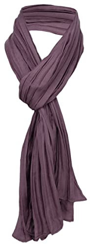 TigerTie Schal gecrasht in lila dunkellila einfarbig Uni - Gr. 160 x 70 cm