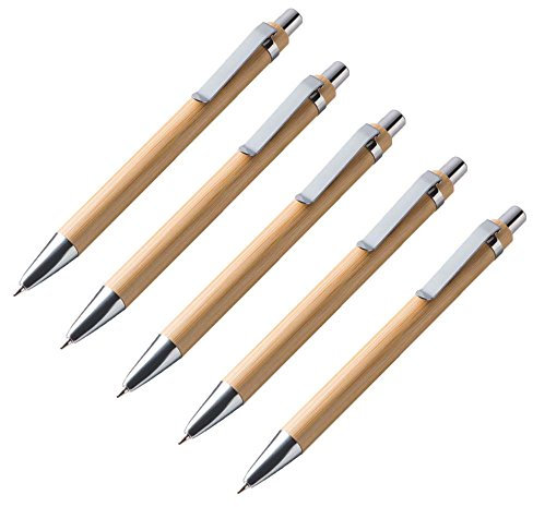 Kugelschreiber Sets versch. Mengen Bambus Holz Schreibgerät von notrash2003® (5er Set)