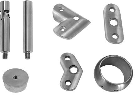 Edelstahl Handlaufträger Geländer Handlaufstütze Handlaufhalter Teile Ø42,4mm, Modell:3082-5 Trägerplatte 90°