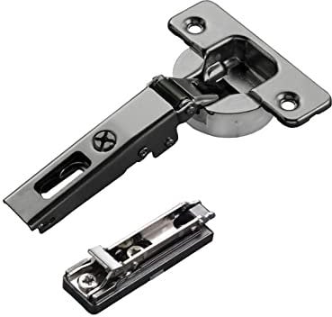 2 x Salice Topfband Serie 700 Titanium anthrazit mit Dämpfer im Topf 110° T48 Eckanschlag inkl. Linear-Montageplatte Höhe 3 mm mit Euroschrauben und Exzenterverstellung Schrankscharnier von SO-TECH®