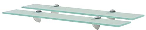 vidaXL 2X Regal Schwebend Wandregal Glasregal Glasboden Glasablage Badablage Wandablage Badregal Ablage Regale Bad Glas 60x20cm 8mm