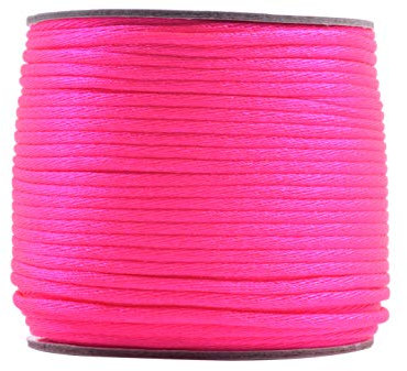 KONMAY 2.0mm Satinschnur/Flechtkordel Nylonschnur Friesen Faden Schnur für Schmuck Kunsthandwerk,45 Meters/Rolle, Neon Rose