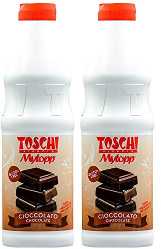 Food-United Dessert-Soße-SCHOKOLADE Topping-Eis-Sauce von TOSCHI 2x 1KG hochwertige Creme in Gastronomie-Qualität zum Garnieren von Sorbet Kuchen Torte Pudding Gebäck Kaltschalen