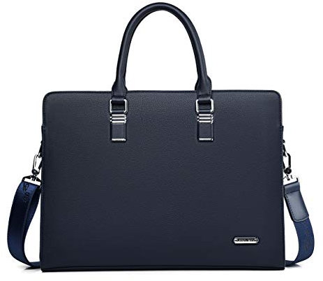 FSD.WG Men's Business Bag, Waterproof Leather Briefcase, Shoulder Laptop Business Bag for Business, School, Travel, Removable, blue