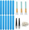 37 Pcs Reusable Stir Sticks Set, VEGCOO 12 Pcs Resin Stir Sticks, 20 Pcs Finger Cots, 3 Pcs Silicone Epoxy Brushes & 2 Pcs Tweezers for Epoxy Resin Liquid Mixing Facial Cover Paint DIY Making (Blue)