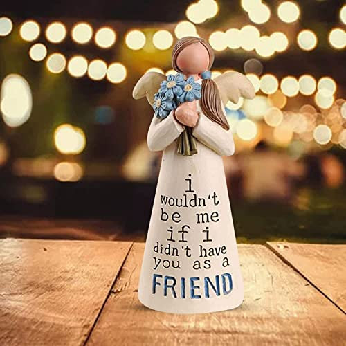 Celebrating Friendship Gifts,Memorial Friendship Sisters Friends Sculpture Decoration,We'll Be Friends Angels Figurines Forever My Friend Sympathy Gifts for Women Girls (A)
