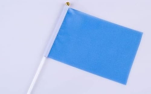 NATOU 14 x 21 cm kleine Flaggen winken rot, gelb, blau, grün, rosa Farbe, schwimmende Flagge, Reine Farbflaggen, Morgengymnastik-Flagge