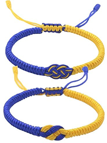 Stakee Konzentrische Knoten Ukraine Armband 2pcs Ukraine Geflochtenes Armband Einstellbare Handgemachte Armband Ukraine Freundschaft Armband