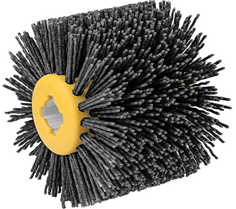 Shineboc Sanding Brushes 60 Grit, 120x100mm Abrasive Brushes, Polishing Brush for Woodworking, Grit Brush Nylon Brush Bristle Brushes for Satin Finishing Machine Wire Drawing Wheel