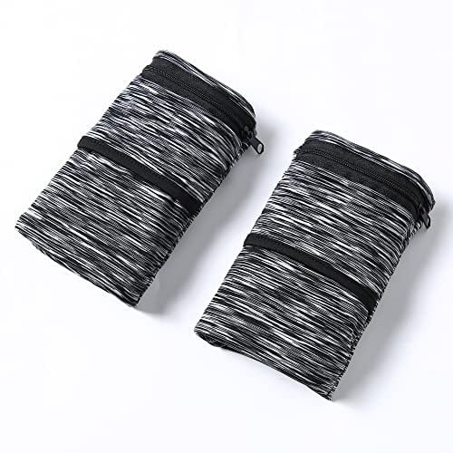 Handgelenktasche, Tasche mit Reißverschluss zum Laufen, Wandern, Cross-Fit, Yoga und mehr (Schwarz + Schwarz, S)
