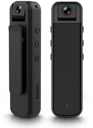 Videocamera per il Corpo HD, Videoregistratore Indossabile Wi-Fi per Visione Notturna a Infrarossi 1080P con Clip Posteriore, Videocamera per Azione di Salvataggio Automatico con