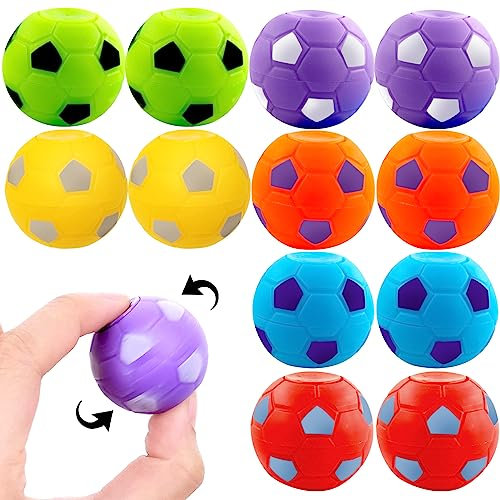 Fußball Spinner Fingerspitzen Spielzeug 12 Stück, Stressball, Mini Bälle, Drehbare Stressbälle Spiel, Spinner Ball für Kinder und Erwachsene