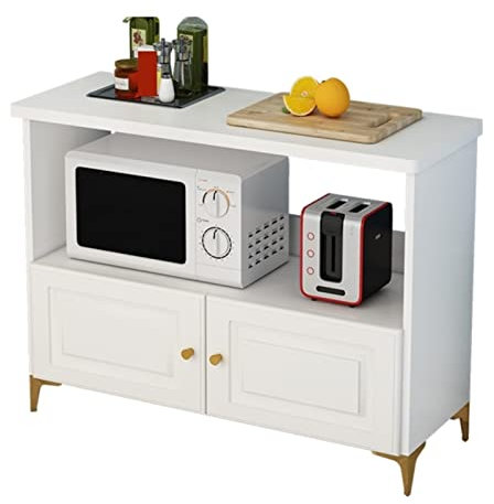 Grille de four à micro-ondes Table De Cuisine, Table De Découpe De Légumes, Armoire Sur Pied À Trois Couches De L'économie Ménager Avec Porte D'armoire, Four À Micro-Ondes Minimaliste, Armoire De Rang