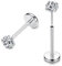FIOROYAL G23 Titan Lippenpiercing 20G Gewindelose Push In Medusa CZ Flat Ohr 8MM Helix Conch Labret Tragus Schmuck Silber