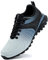Kricely Zapatillas de Trail Running Hombre Zapatillas de Trekking Zapatos de Senderismo Ligero Antideslizantes AL Aire Libre Deporte Tenis Sneakers Blanco Azul 45