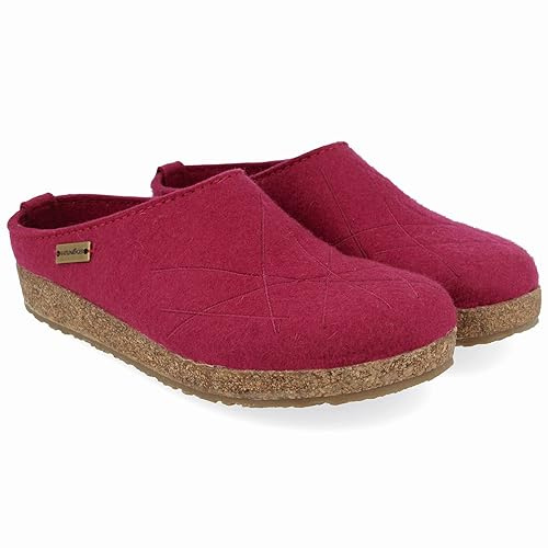 HAFLINGER Grizzly Mikado Filzpantoffeln mit Gummisohle Unisex