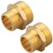 Reductor de latón G1 x G3/4 macho/macho,2 piezas Racor doble reducido G1 a G3/4 pulgadas (Ø 32,5mm x Ø 25,7mm),Rosca macho en ambos lados G1 x G3/4,Racor roscado racores de latón