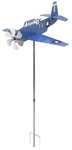 Pyhodi Girouette d'avion avec Indicateur de Direction du Vent, Décoration de Cour, Fer en Acier Inoxydable, Embellissez Votre Jardin, Multifonction, Indicateurs de Direction du Vent