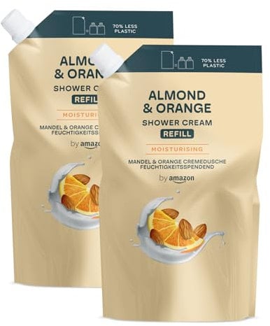by Amazon Almond & Orange Duschgel Nachfüllpack, 2 x 1000 ml