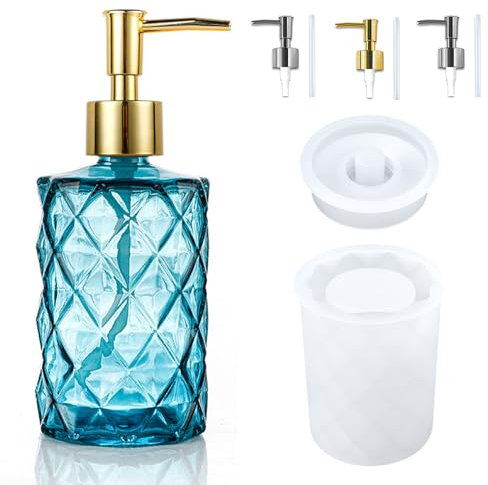 TOOSOAR® 8 PCS Moule Silicone Resine Epoxy Prismatique Colonne Bouteilles pour Distributeur de Savon