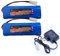XUNTU 7.2V 3800mAh NIMH Battery (2 Pack) for RC Cars, 6-Cell NiMH Flat Rechargeable Battery Pack w/Standard Tamiya Connector + 7.2V Smart Charger(1 PCS)