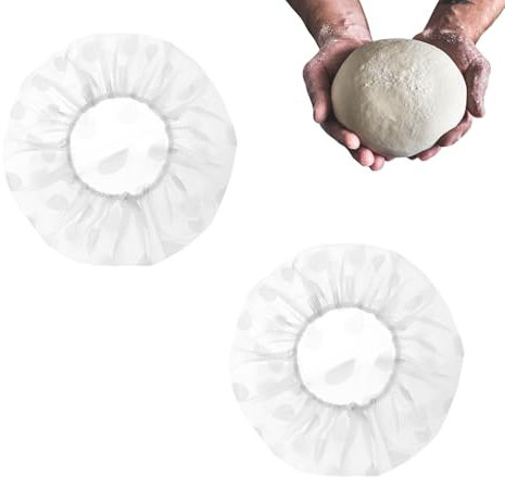 SHPUJUN 2 Stück Gärkorb Brot Backen Zubehör,Gärkörbchen Rund aus EVA,Abdeckhauben für Lebensmittel,Gärfolie für Brot Backen,Back Zubehör Brotbacken Profi,Gärdeckel Brotback Wiederverwendbare